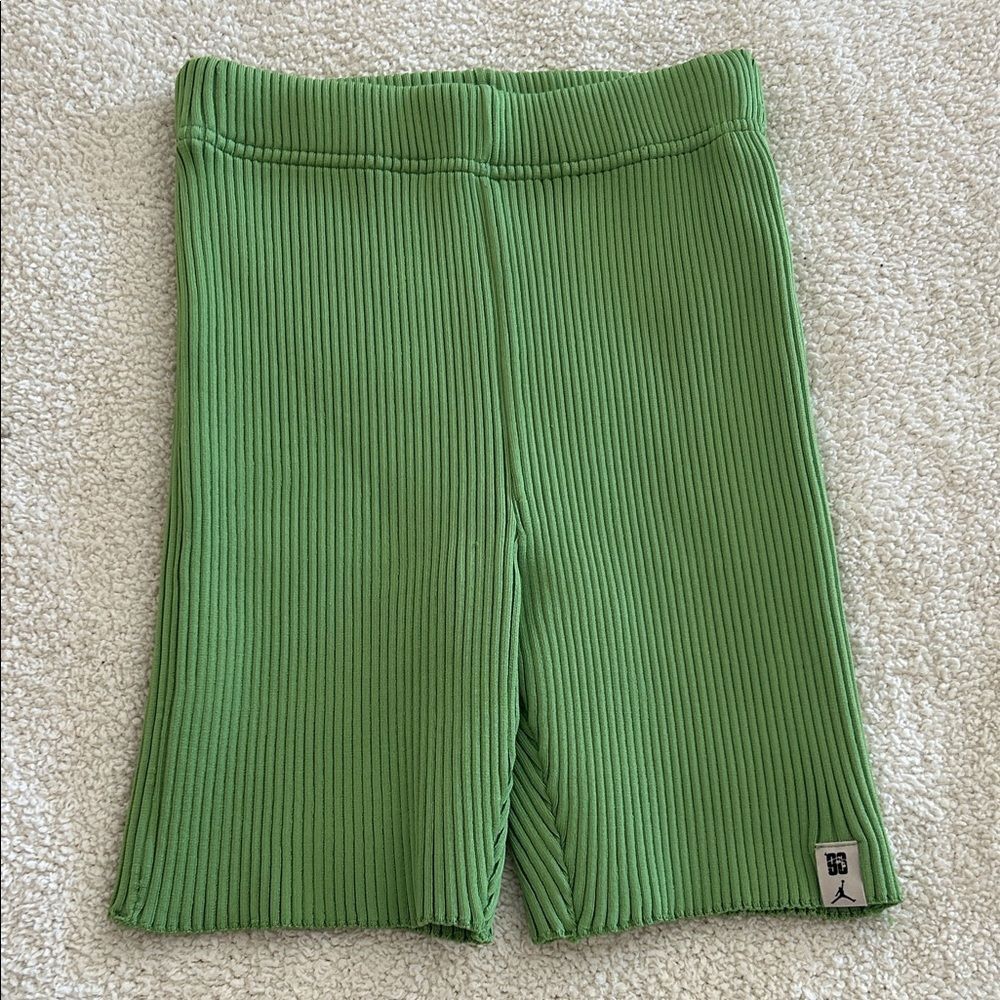 Jordan Ribbed Green Bike Shorts medium - Picture 2 of 8